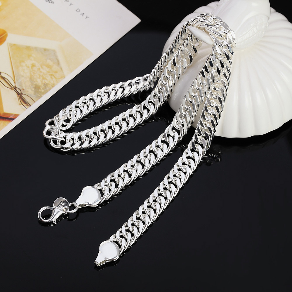 New 925 Sterling Silver Cuban  - Cuban Link Chain 12Mm recension och pris