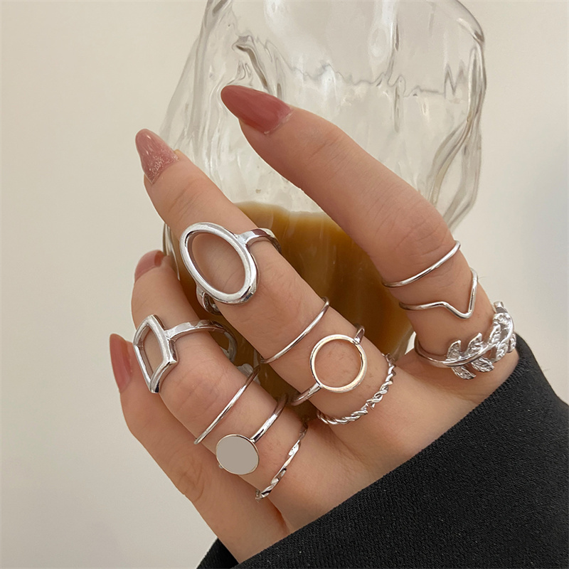 Metal Bead Punk Ring Set Slive - Vintage Punk Knuckle Rings Set recension och pris