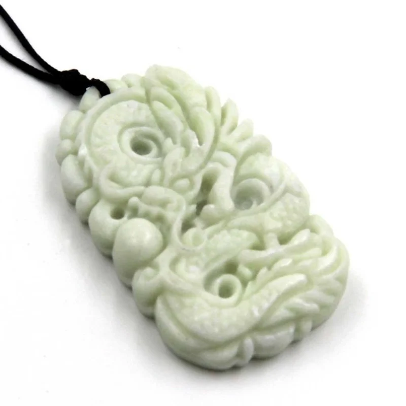 Natural White jade Dragon Phoe - Necklaces recension och pris