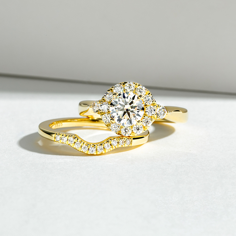 Engagement Gold Color Ring Set - Moissanite Engagement Ring 1 Carat recension och pris
