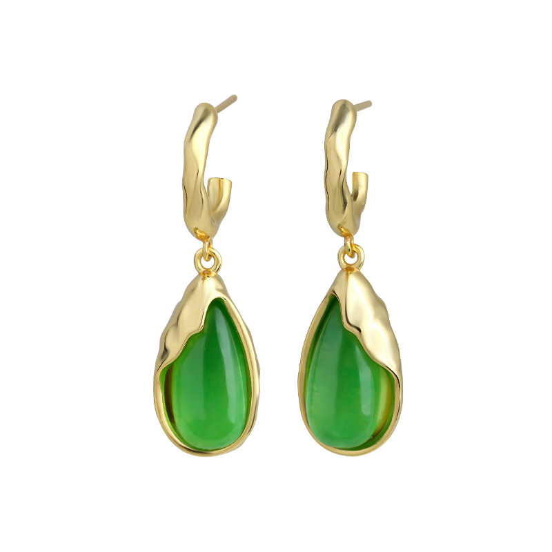 Green Real Jade Water Drop Ear - Earrings recension och pris