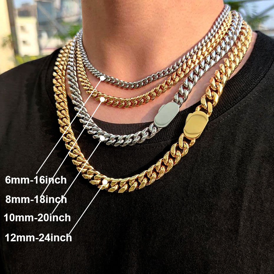 6-12mm Width New Style Stainle - Cuban Link Chain 12Mm recension och pris