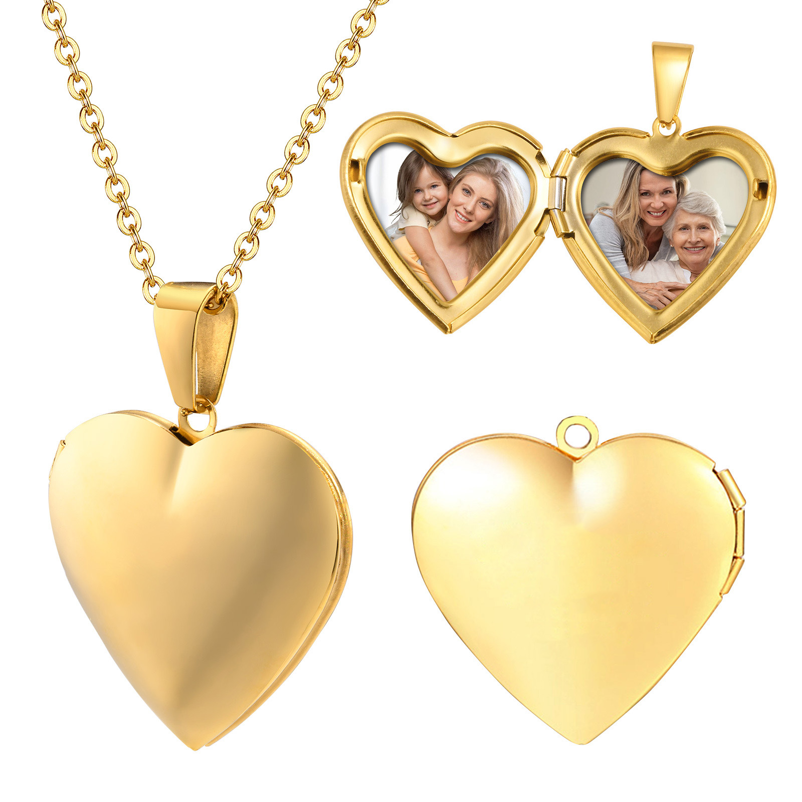 Stainless Steel Jewelry Heart  - Heart Locket Necklace Photo recension och pris