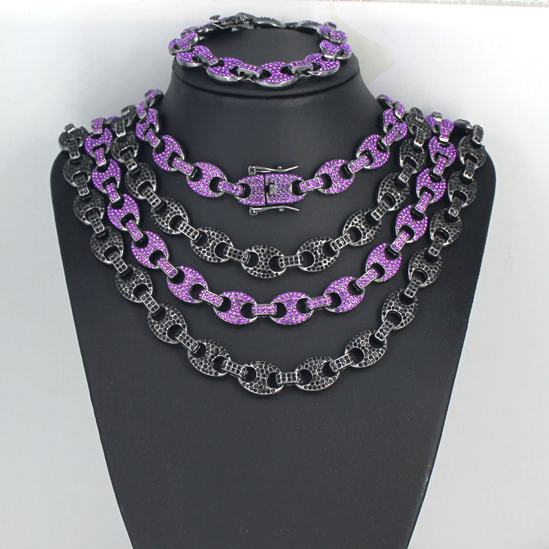 Men Women HipHop 12mm Black Pu - Cuban Link Chain 12Mm recension och pris