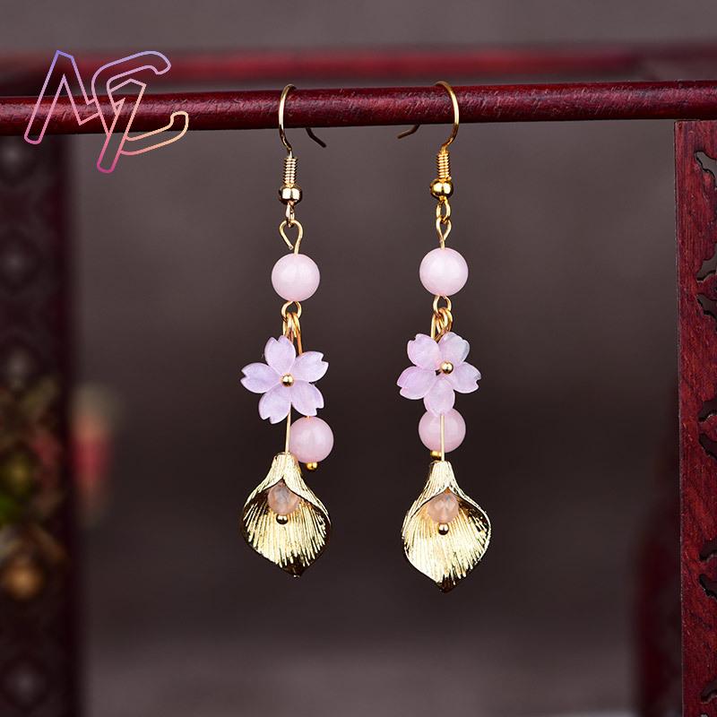 Pink Natural Jade Flower Earri - Earrings recension och pris