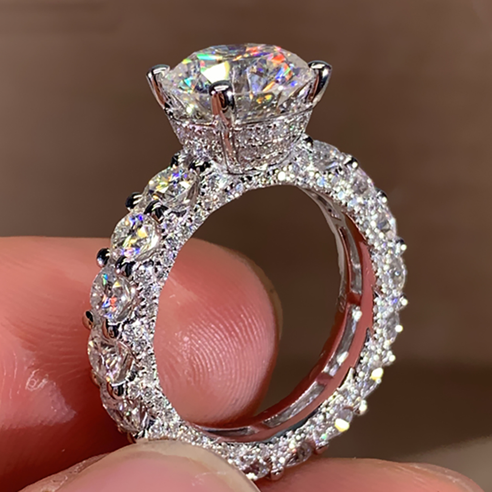 Custom Solid 18K Au750 White G - Moissanite Engagement Ring 1 Carat recension och pris
