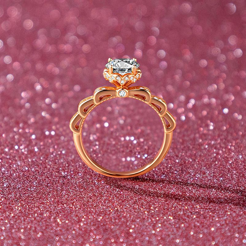 Holiday Gift Four-claw Bouquet - Moissanite Engagement Ring 1 Carat recension och pris