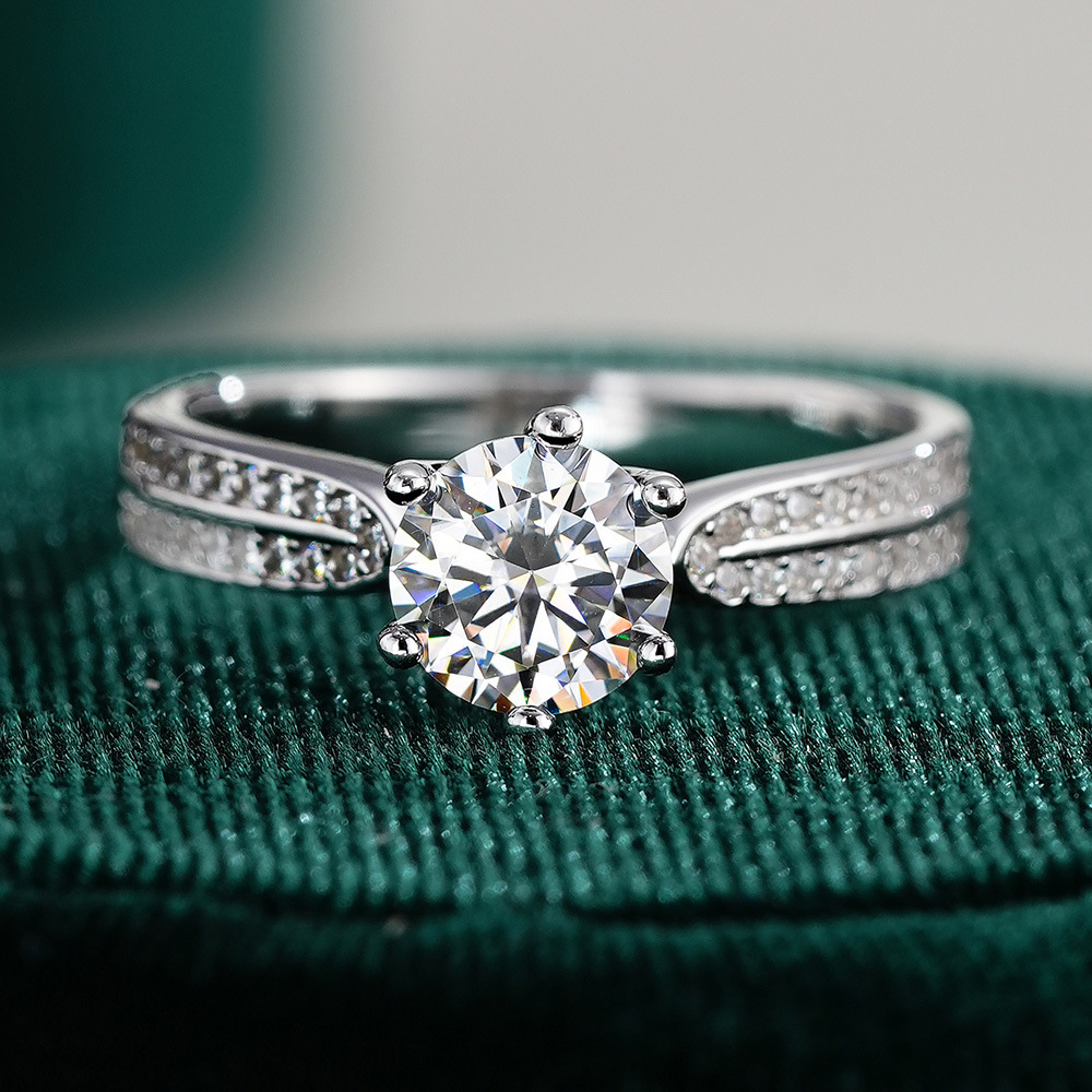 0.5/1/2/3 Carat Classic Six Cl - Moissanite Engagement Ring 1 Carat recension och pris