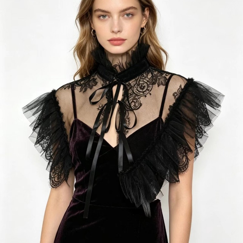 Gothic Style Lace Tulle False  - Necklaces recension och pris