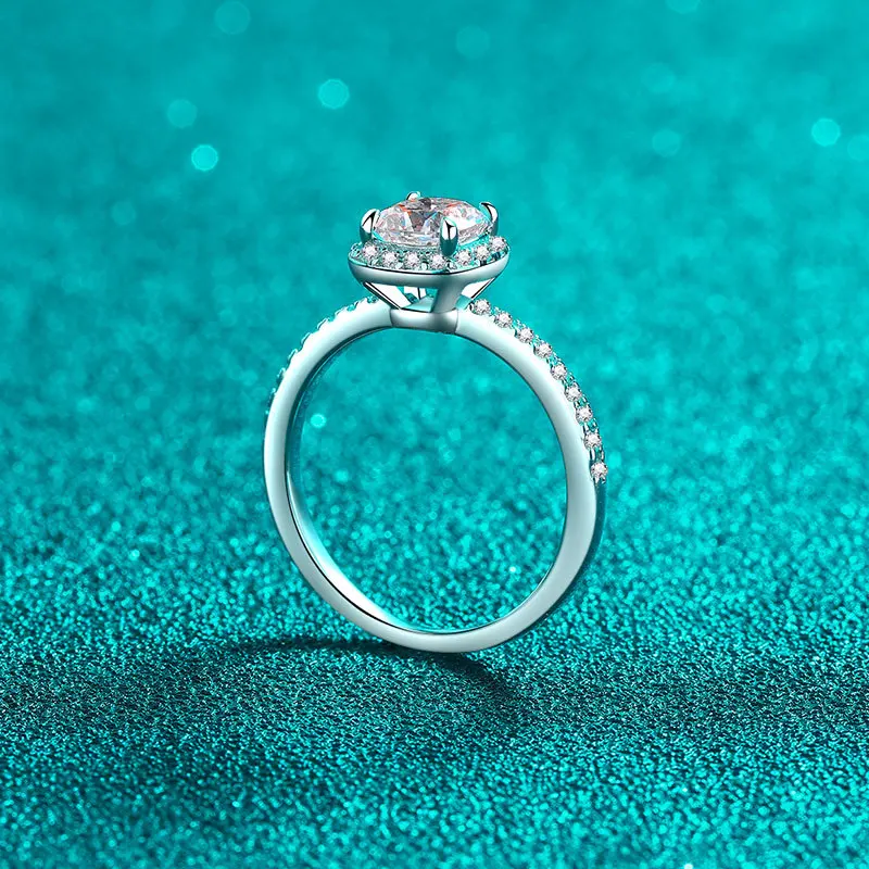 S925 Sterling Silver Moissanit - Moissanite Engagement Ring 1 Carat recension och pris