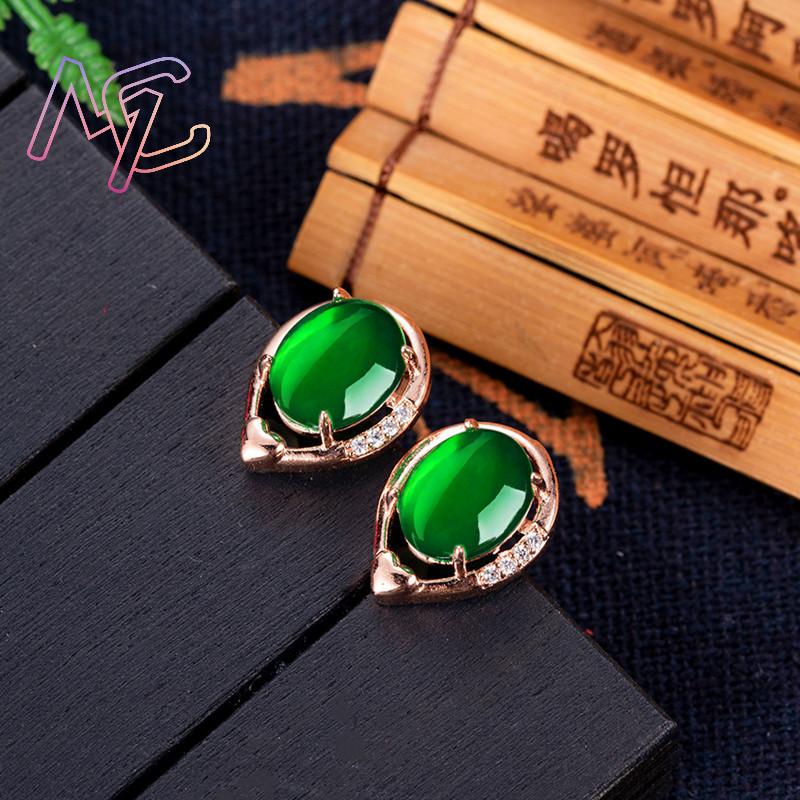 Natural Jade Flower Earrings S - Earrings recension och pris