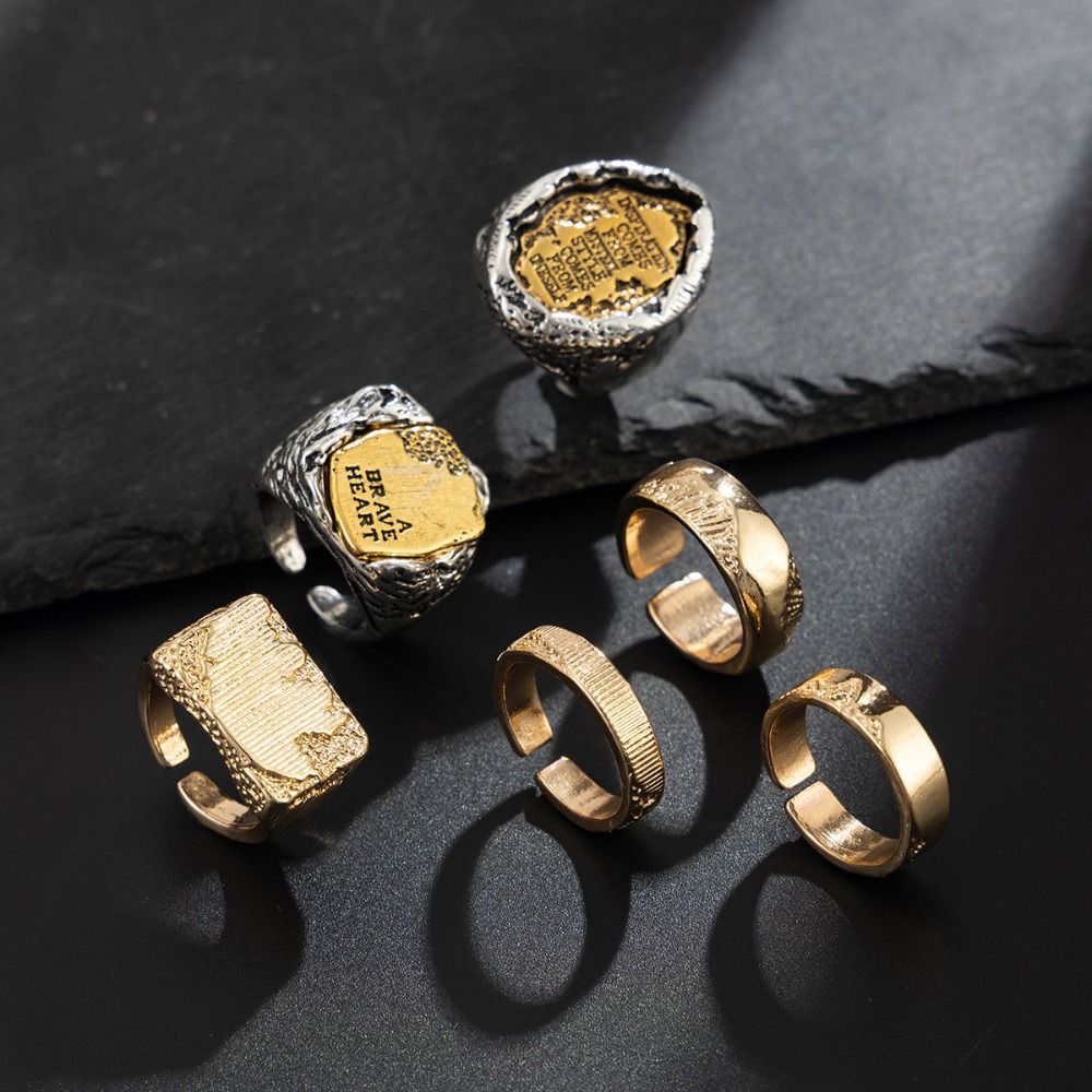 Finger Rings Sets 6Pcs/Set Geo - Vintage Punk Knuckle Rings Set recension och pris
