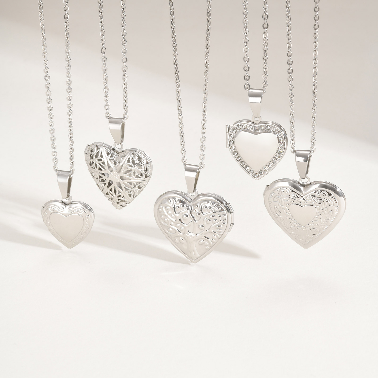 Vnox Never Fade Silver Color S - Heart Locket Necklace Photo recension och pris