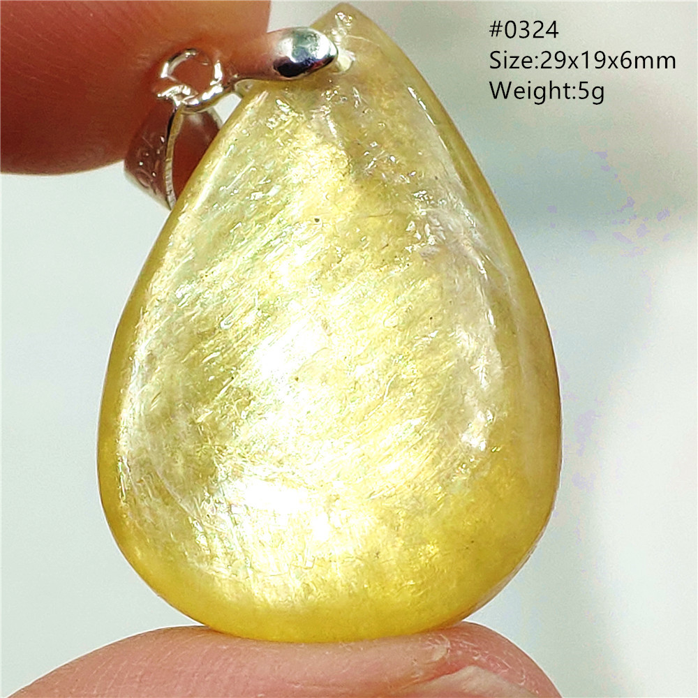 Natural Yellow Lepidolite Quar - 925 Sterling Silver Chain Necklace Men recension och pris