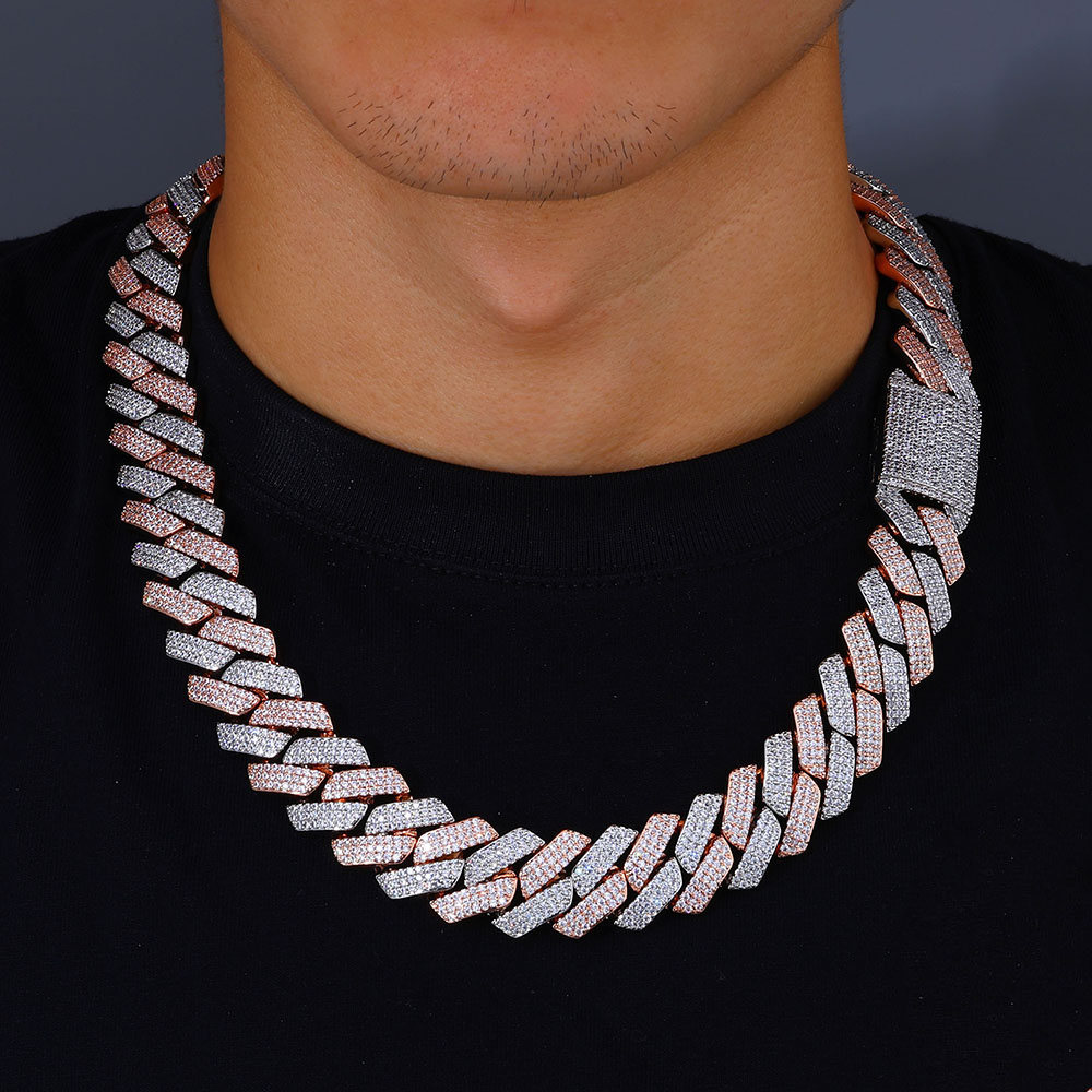 Nuoya Two Tone Mosaic Chain Fu - Cuban Link Chain 12Mm recension och pris